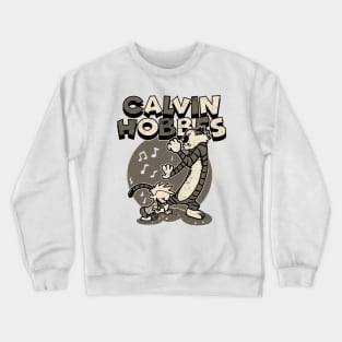 Drawing retro Vintage 80s and 90s best friends sing Crewneck Sweatshirt